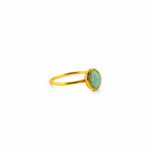Amazonite ring (Gold Polished)