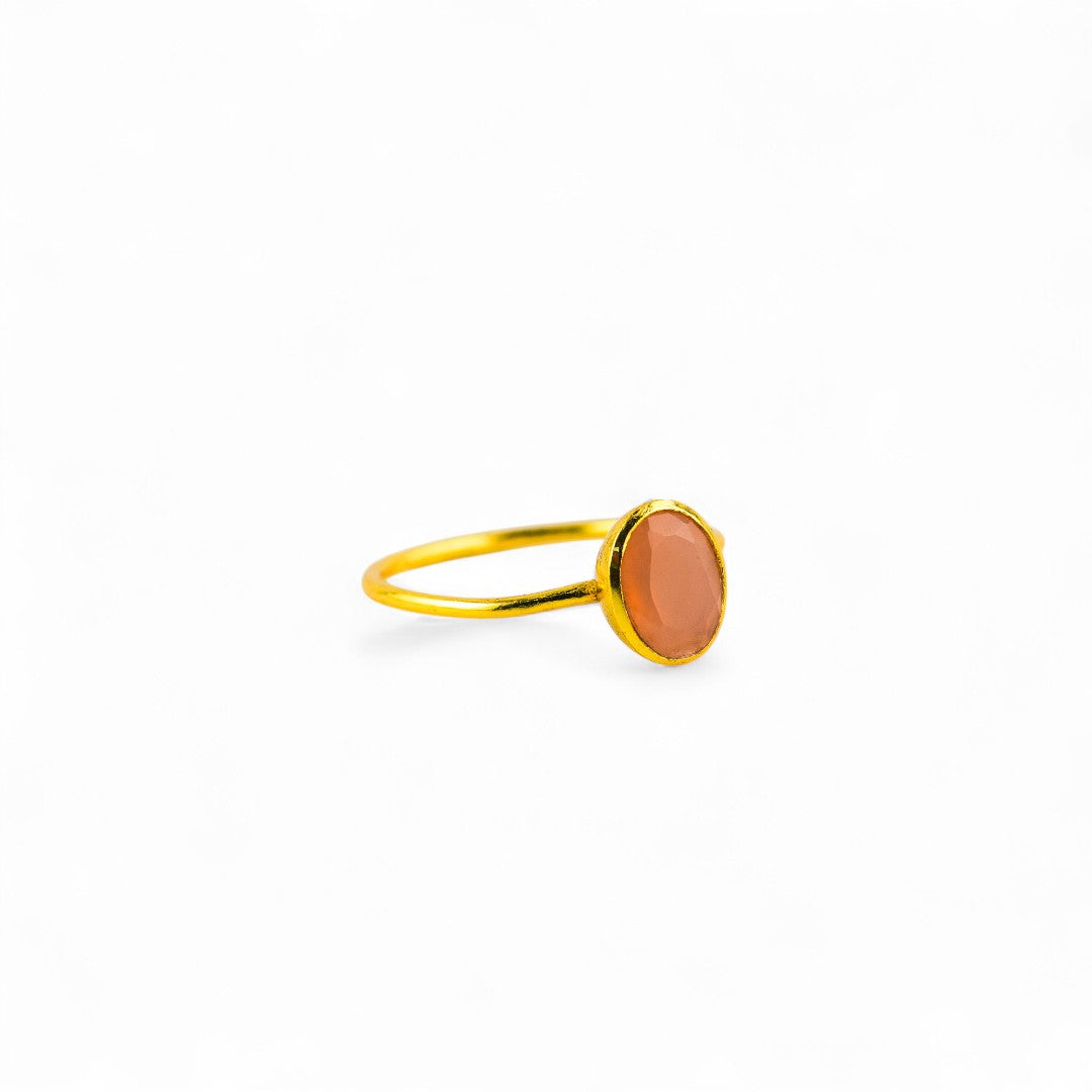 Rose quartz ring(Gold Polished)