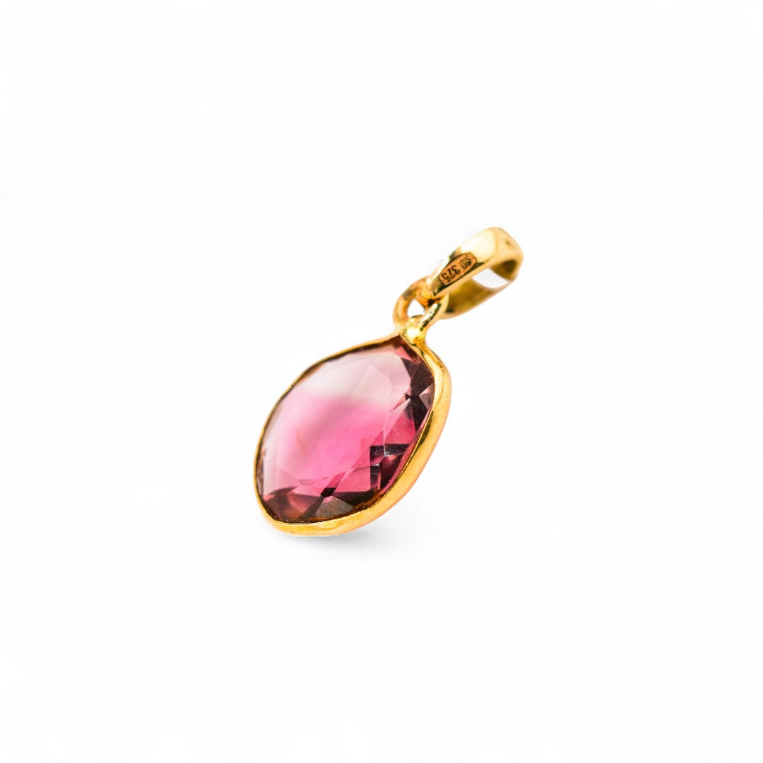 Pink tourmaline 585 gold pendant