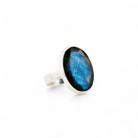 Blue labradorite ring