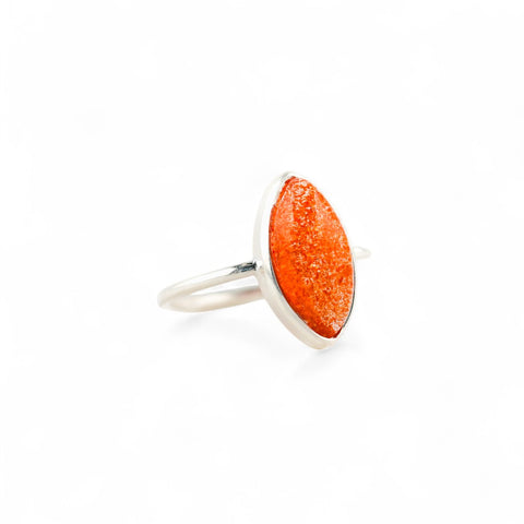 Sunstone eye marquise ring