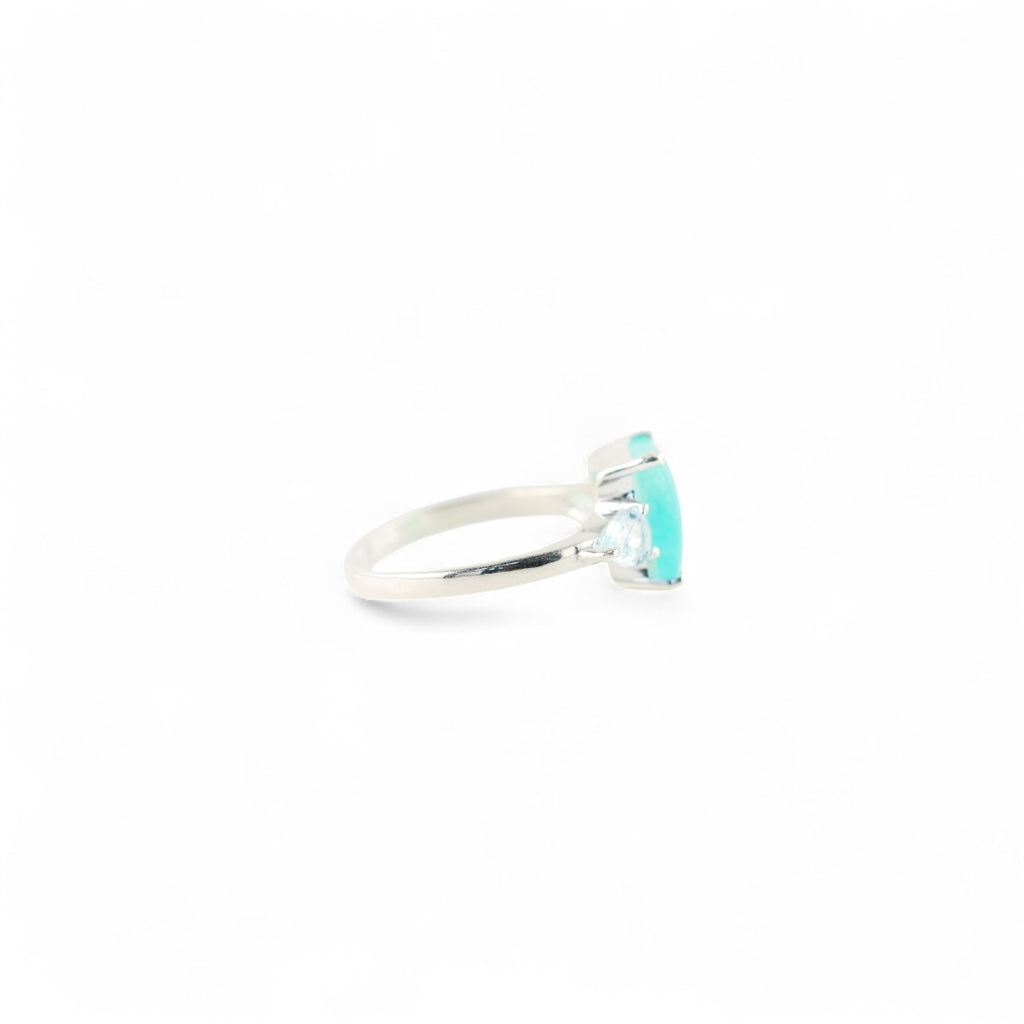 Gaia amazonite with blue topaz ring