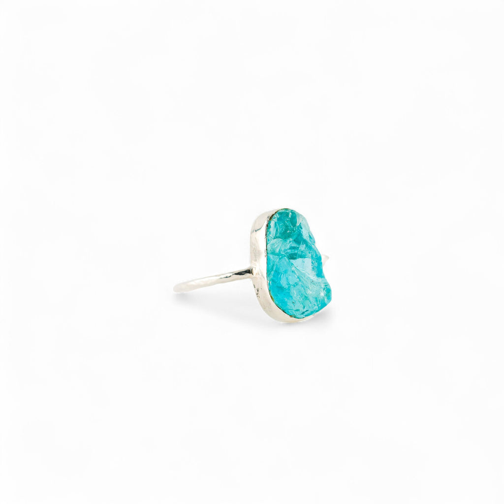 Meteor blue apatite ring