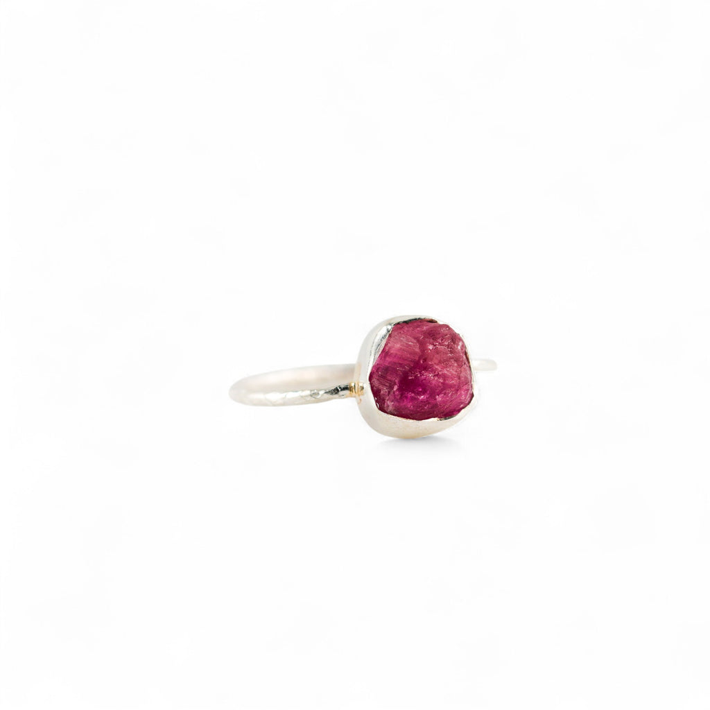 Meteor pink tourmaline ring
