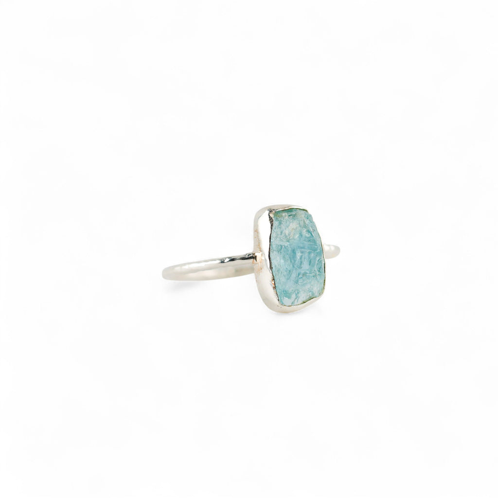 Meteor aquamarine ring