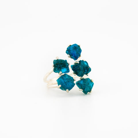 Blue Apatite Asteroid Ring