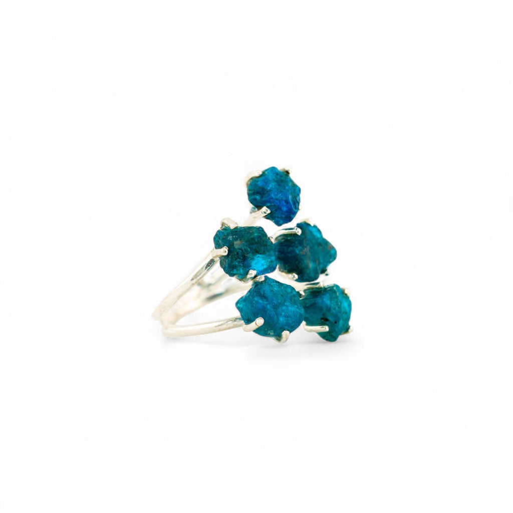 Blue apatite asteroid ring
