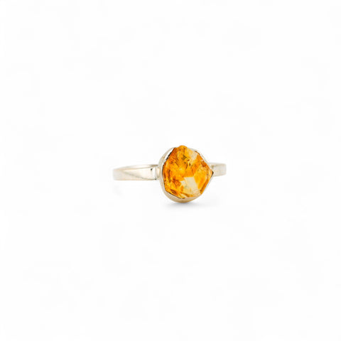 Citrine meteor X sun ring