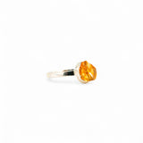 Citrine meteor X sun ring