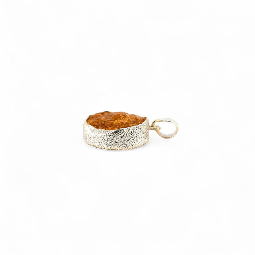 Rough citrine solar pendant