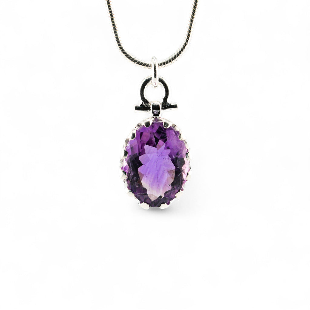 Amethyst crown pendant