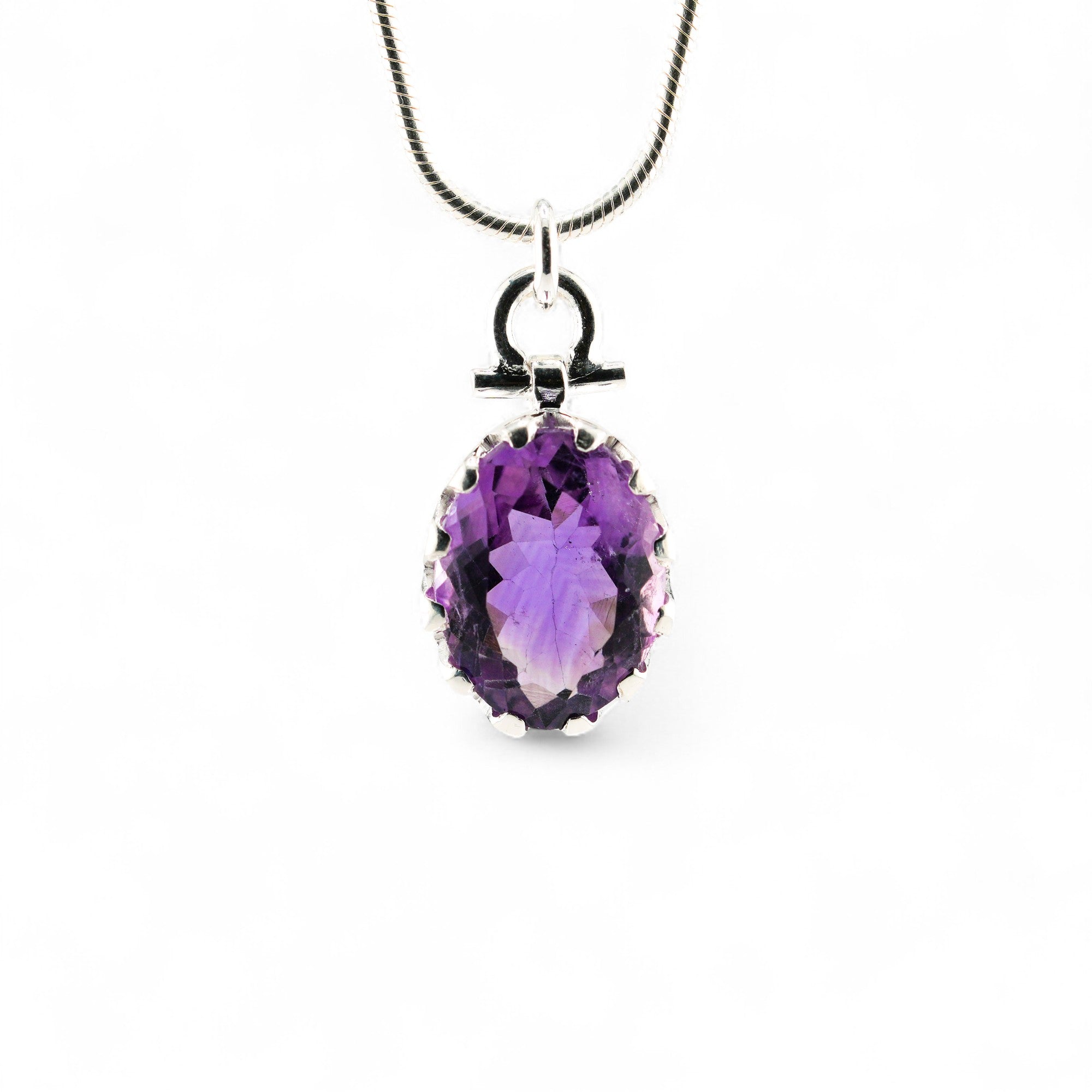 Amethyst crown pendant