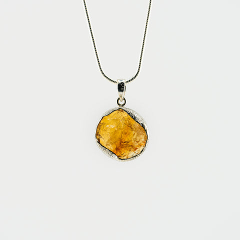 Rough Citrine Sun pendant