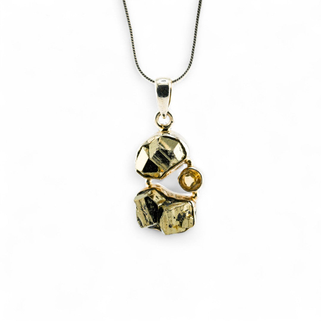 Rough pyrite pendant