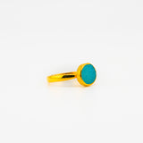 Sea blue druzy quartz ring