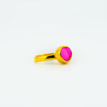 Pink druzy quartz ring