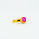 Pink druzy quartz ring