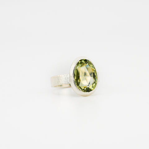 Green amethyst ring