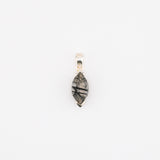 Marquise black rutile quartz pendant