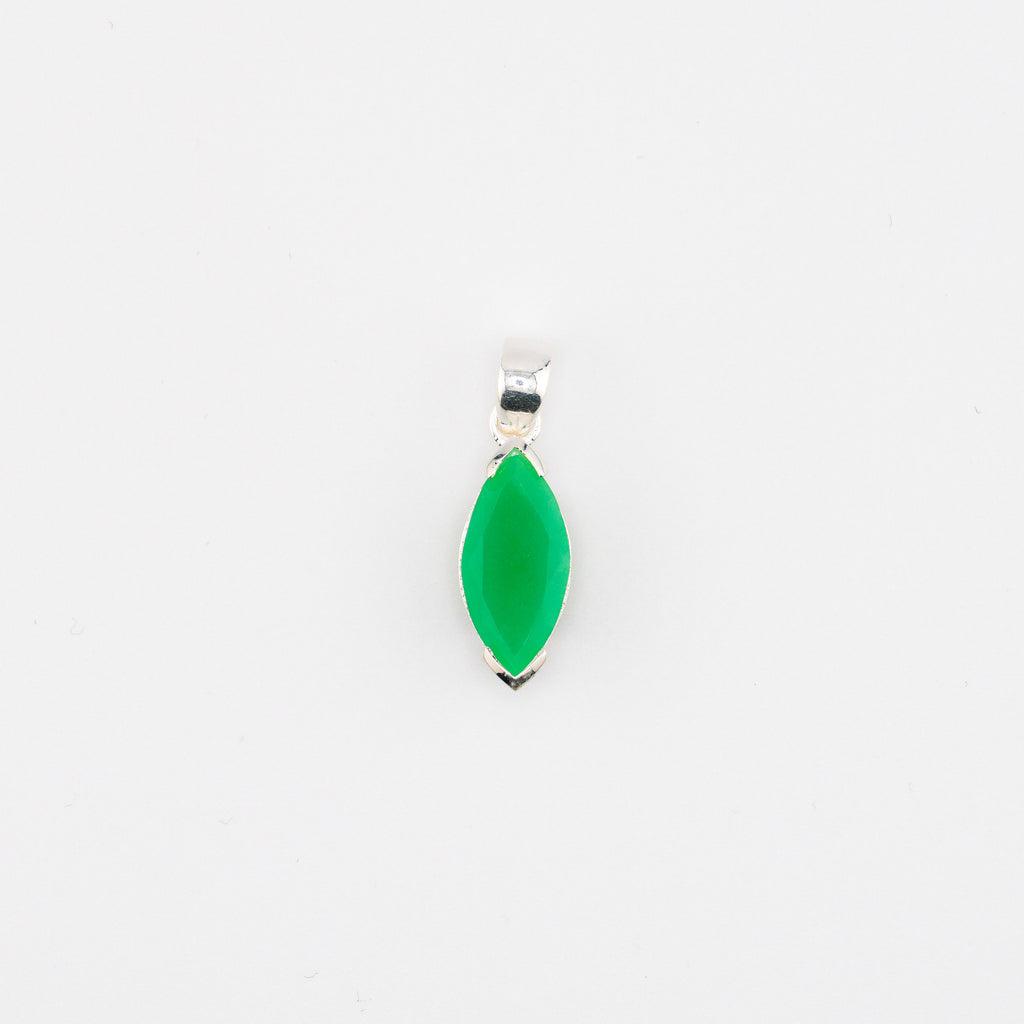 Marquise chrysoprase pendant