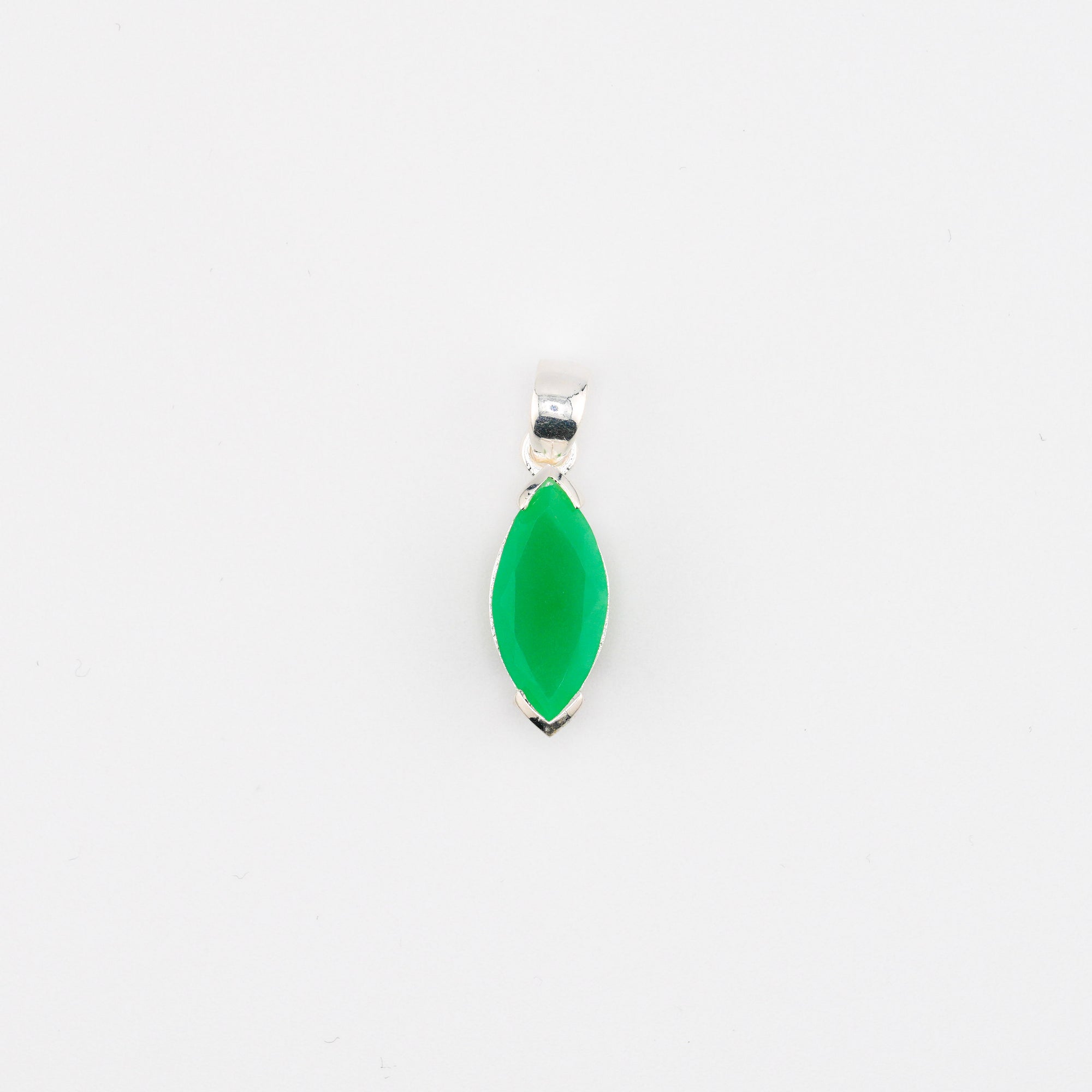 Marquise chrysoprase pendant