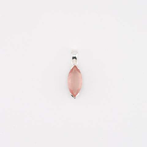 Marquise rose quartz pendant