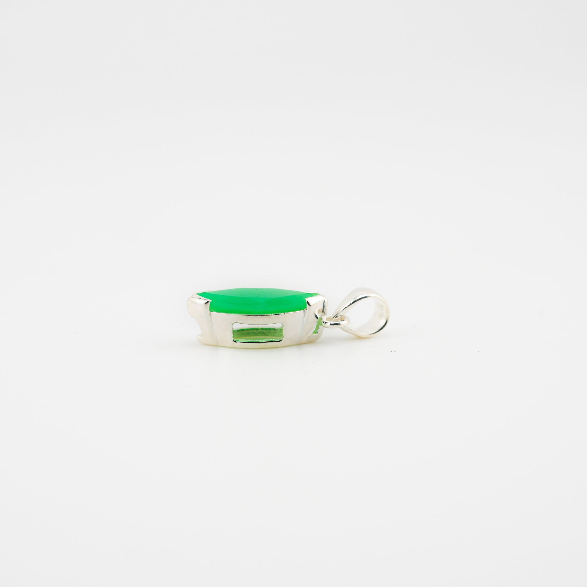Marquise chrysoprase pendant