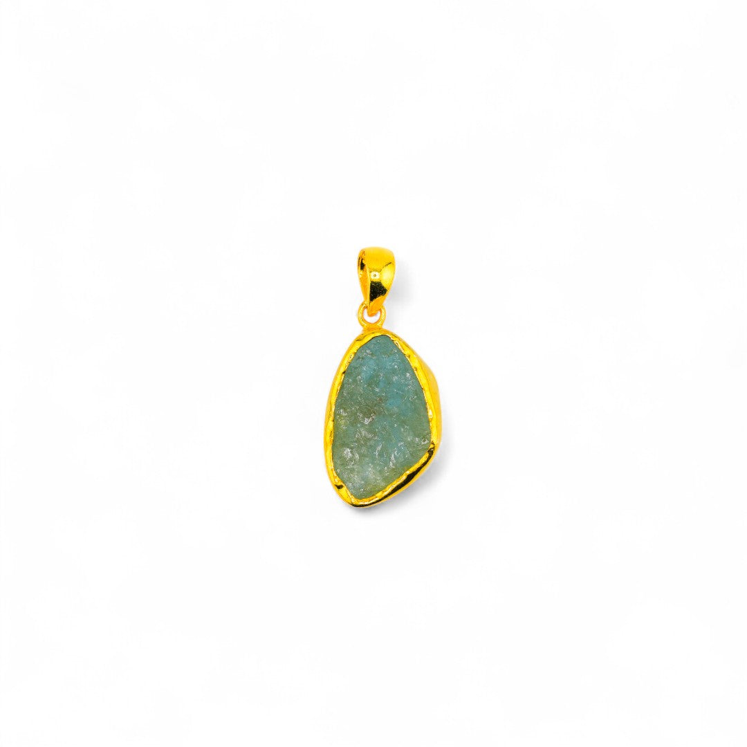 Aquamarine pendant (Gold polished)