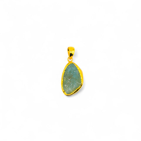 Aquamarine gold polished pendant