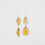 Citrine twin drop earrings