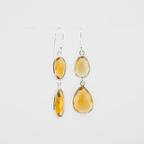 Citrine twin drop earrings