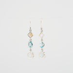 Blue topaz and moonstone earrings