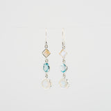 Blue topaz and moonstone earrings