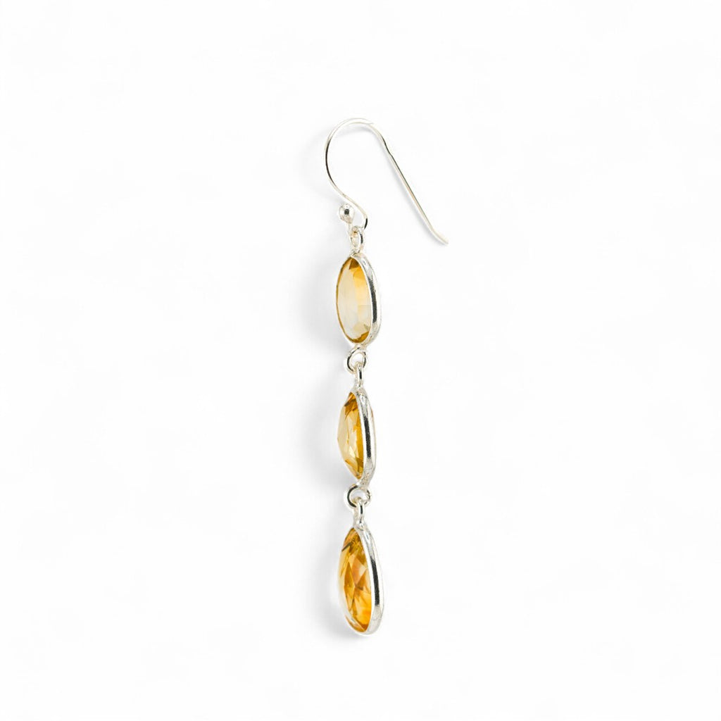 Citrine triple drop earrings