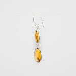 Citrine twin drop earrings