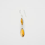 Citrine twin drop earrings