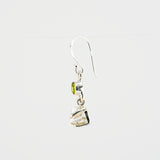 Black rutile and peridot earrings