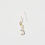 Black rutile quartz and citrine earrings