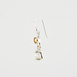 Black rutile quartz and citrine earrings