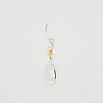 Clear quartz and pearl earrings