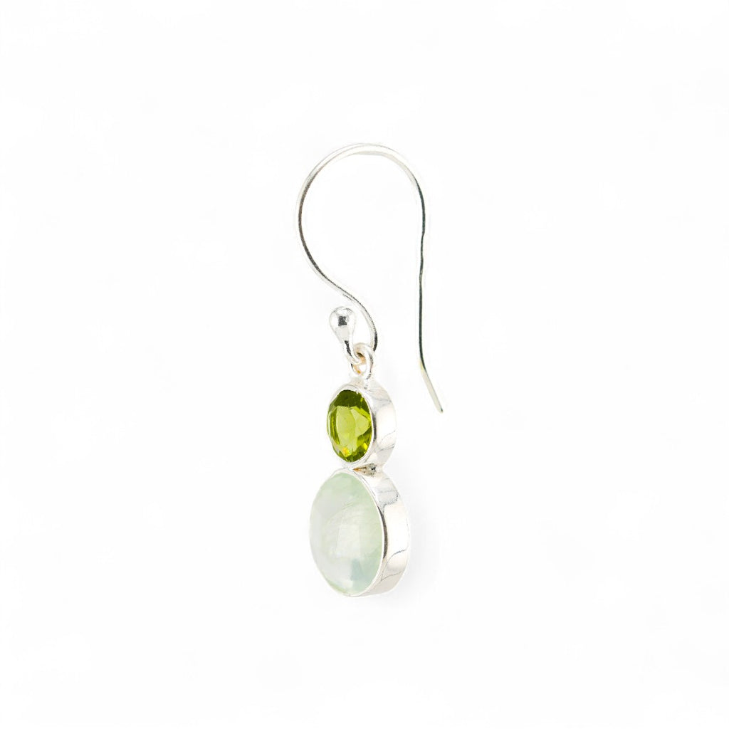 Peridot and prehnite earrings