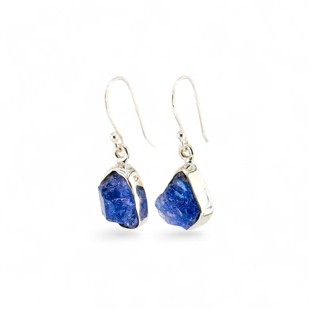 Raw tanzanite earrings