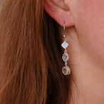 Blue topaz and moonstone earrings