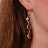 Citrine triple drop earrings