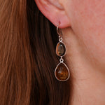 Citrine twin drop earrings