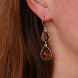 Citrine twin drop earrings