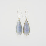 Long blue lace agate earrings