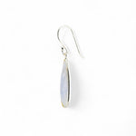 Long blue lace agate earrings