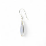 Long blue lace agate earrings