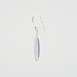 Long blue lace agate earrings